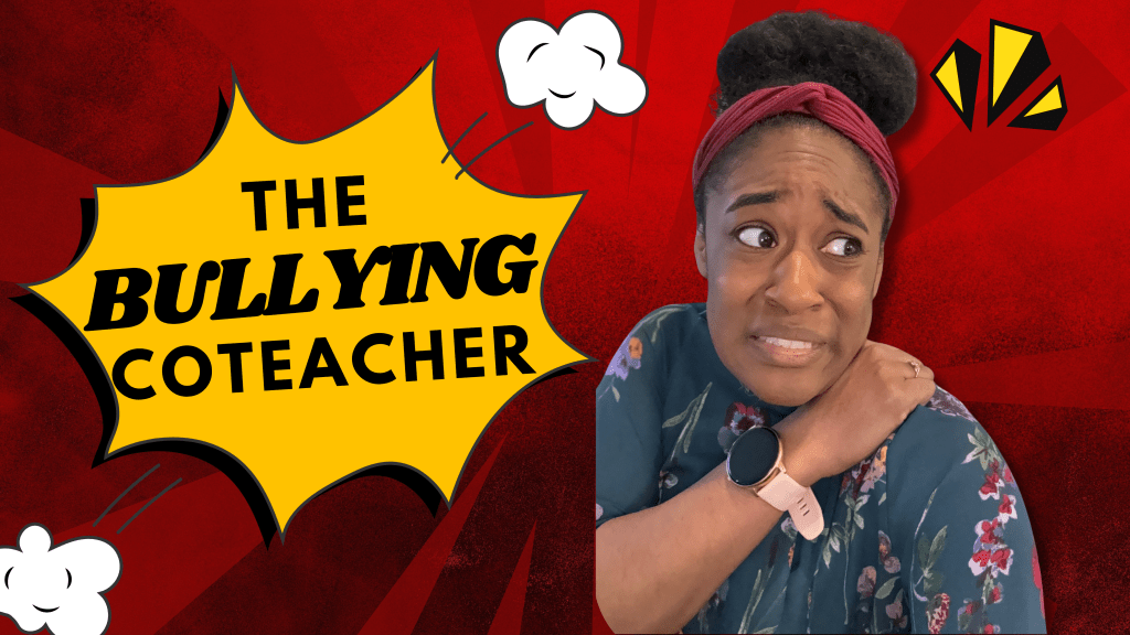 Bullying Prevention black girl afraid of being hurt red background.